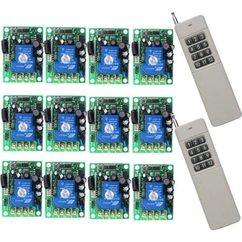AC 220V 110V 85-265V 30A 12CH Wireless Remote Control SwitchRelay Output Radio RF Transmitter And 315/433 MHz Receiver