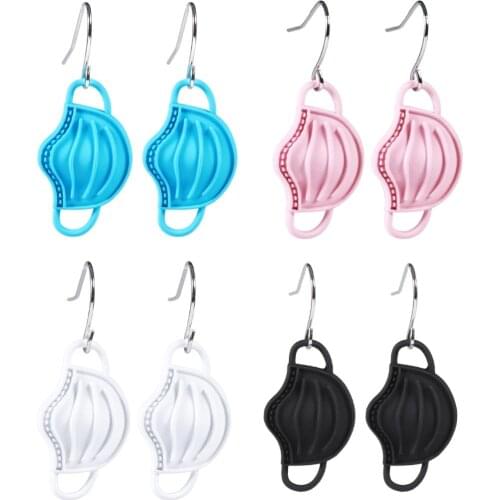 2021 Trend Mask Dangle Earrings For Women Teens Girls Colorful Mask Shape Statement Earrings Ear Drop Party Fashion Jewelry