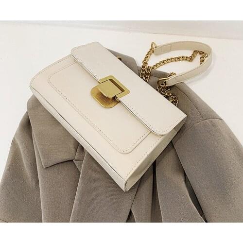 Crossbody Bags for Women Shoulder Bag Designer Women Bag Handbag Retro Purse All-match Solid Color Fashion Chain 2021 PU Leather