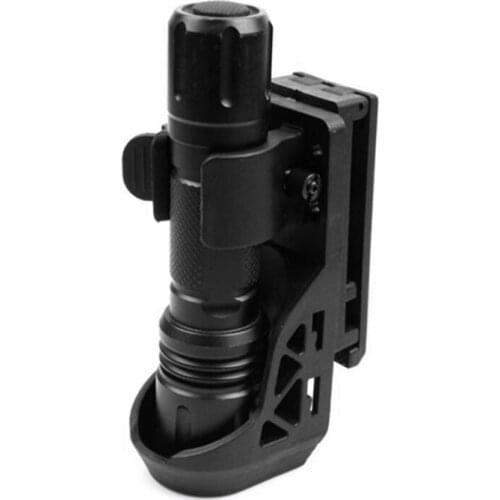 Tactical Flashlight Case Holster Belt Holder 360 Degree Rotatable Hunting Torch Cover Case for 1''-1.25'' Diameter Flashlight