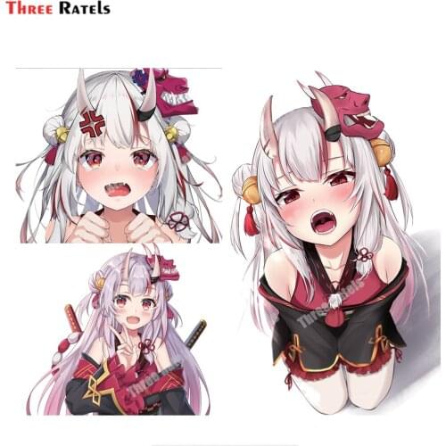 Three Ratels D100 Nakiri Ayame Hololive Anime Girl Sticker For Laptop Luggage Skateboard Decoration Decals