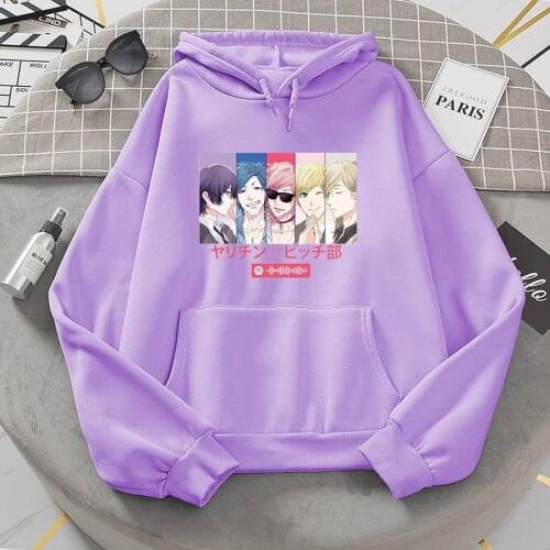 Japanese Yarichin Club Anime Aesthetics Hoodies Sweatshirt New Fashion Women Hoodie Harajuku Hoodied Purple Hoody Tops