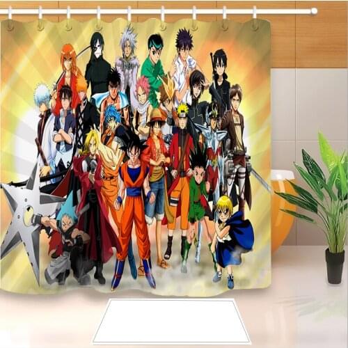 High Quality Anime Fairy Tail 3D Printed Shower Curtains Bath Products Bathroom Decor with Hooks Waterproof 08
