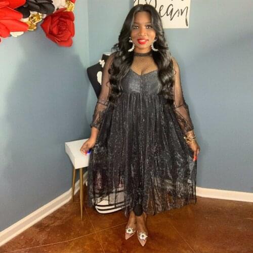 2021 New Summer Womens Dress Plus Size Sexy Lace Fashion Solid Long Sleeve Office Party Elegant Ladies Dresses Pink White Black