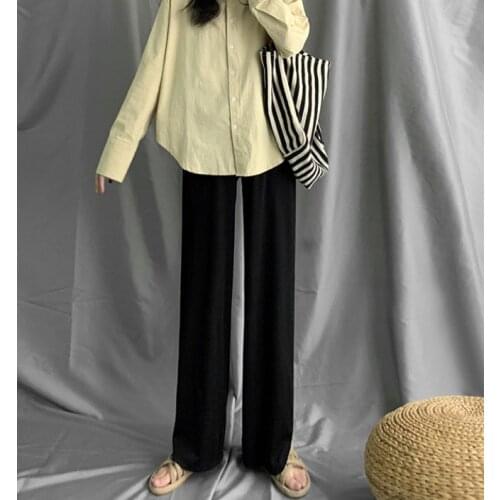 Winter Velvet Thick New Straight Wide Leg Womens Trousers Autumn Streetwear Chic Pants Women High Waist Plus Size Loose