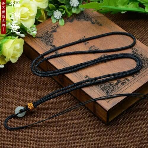 10Pcs Natural JADE beads Black Circle string cord rope for pendant Necklace