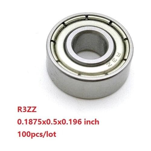 100pcs/lot R3ZZ R3 ZZ 2Z ball bearing 0.1875x0.5x0.196 inch Deep Groove Ball bearing 4.762x12.7x4.978 mm