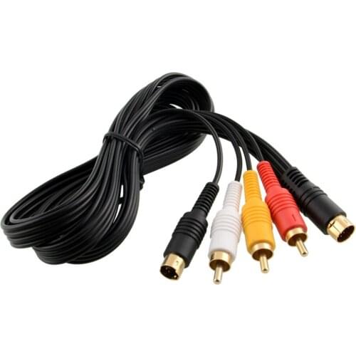 100pcs lots 1.8m Stereo AV Audio Video RCA Composite Cable for Sega Saturn System AV Lead lowest price