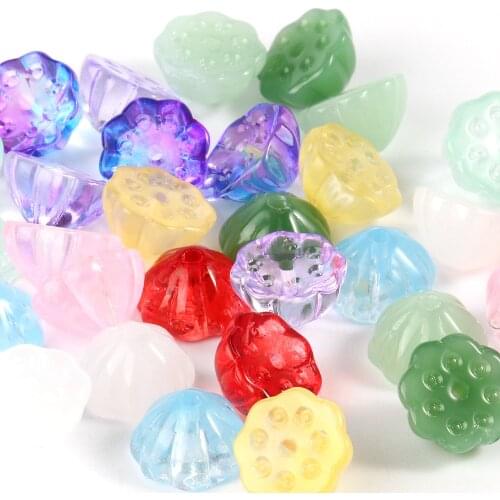 10x6mm 20pcs AB Color Lotus Czech Lampwork Glass Beads Flower Austria Crystal Loose Beads for Jewelry Making DIY Earing Bracelet