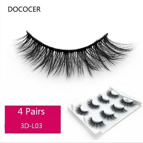 4Pairs Eyelashes 3D Mink Lashes Luxury Hand Made Mink Eyelashes Medium Volume Cruelty Free Mink False Eyelashes Upper Lashes