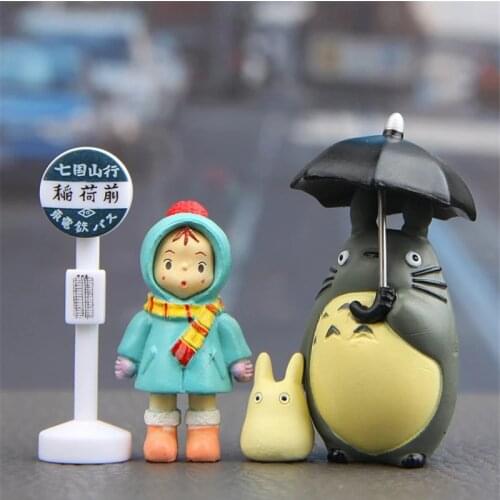4pcs 3-5cm Anime My Neighbor Totoro Action Figure Toy Hayao Miyazaki Mini Garden PVC Action Figures Kids Toys Birthday Gift