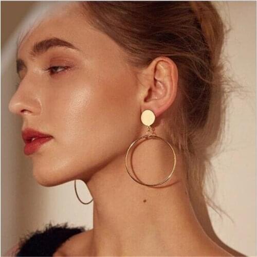 45cm europe and american elegant big hoop earrings for women alloy nickel free fj048