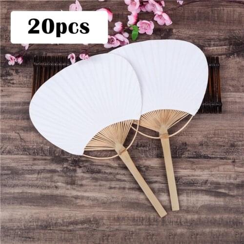 5/10/20pcs Pai Bambu Pure White Pushan Fan Handle Blank Calligraphy Painting Blank Group Fan White Fan Summer Wed Fan White