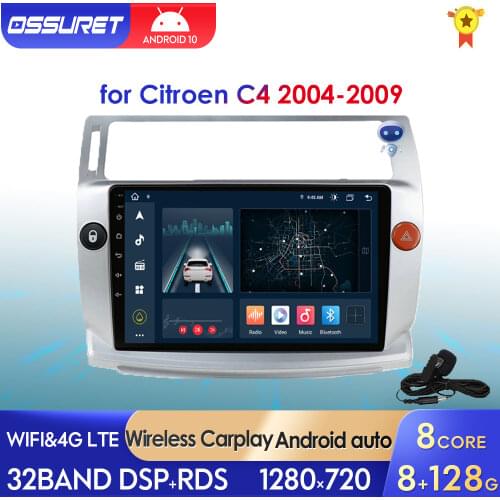 2Din Android 10 Car Radio for Citroen C4 C-Triomphe C-Quatre 2004 2005 2006 2007 2008 2009 Car GPS WIFI USB Multimidia Player