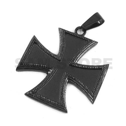 Black German Army Iron Cross Pendant Stainless Steel Jewelry Black Cross Biker Men Pendant SWP0306