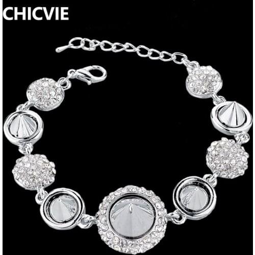 CHICVIE Female Silver Bracelets & Bangle Charms For Women Men Punk Stainless Steel Famous Brand Jewelry Bracelet Femme SBR140340