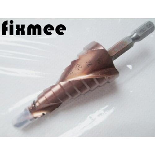 Fixmee 1pc 6-24MM HSS-Co Spiral Groove Hex Shank Step Drill Bits Cut Cutter Tool Kit