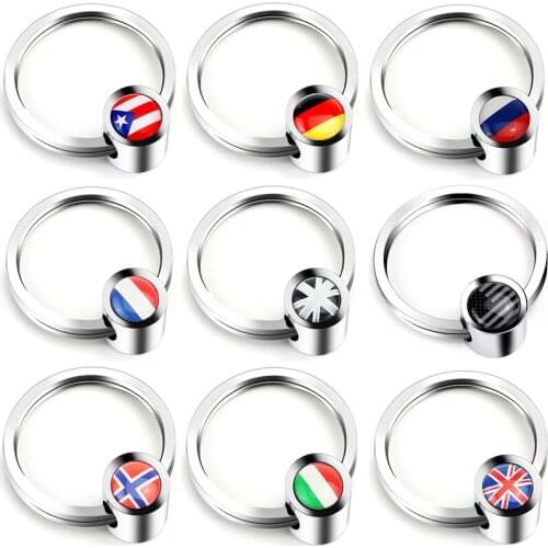 Flag Series Car Key Chain Accessories Ring Modeling Key Ring for Toyota Corolla Honda Civic Audi A3 Mercedes W205 Fiat Keychain