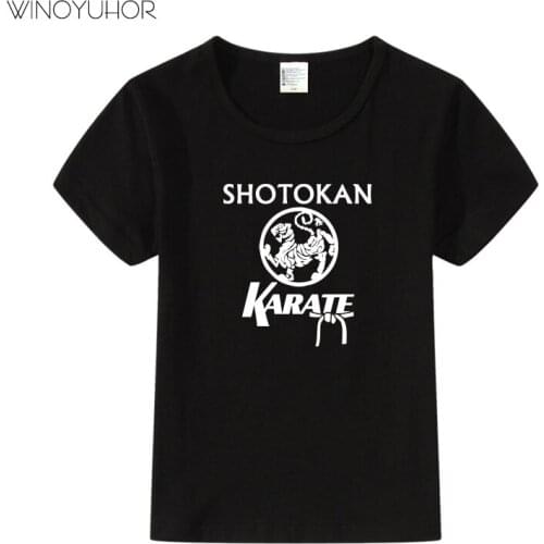 Japanese Kanji Shotokan Karate T-shirt Children Summer Short Sleeve T Shirt Toddlers Kids Tops Baby Boys Girls Clothes