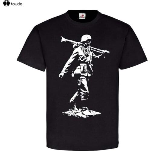 2019 Summer Brand Clothing Alter Soldat Mit MG34 Maschinengewehr Wh Zweiter Weltkrieg T-Shirt Novelty T Shirt