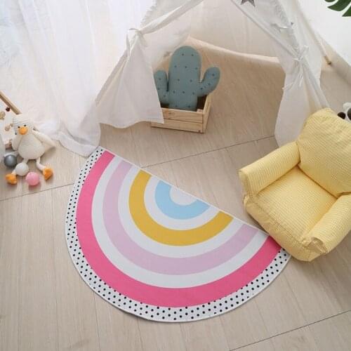 Newborn Baby Crawling Carpet Pad Rainbow Crawling Play Mat Rug Colorful Floor Doormat Kid Children Room Decoration