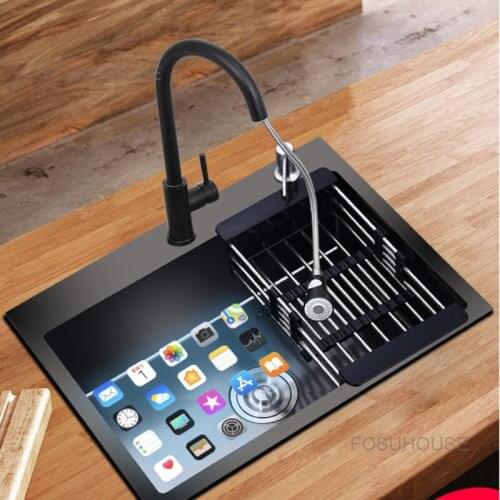 Blossom Sink Single Sink Kitchen Nano Black 304 Stainless Steel Thickened Sink kitchen sinks bowl stainless