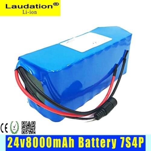 24V Electric Bicycle Lithium Ion Battery（Built-in BMS ）7S 4P 8Ah 18650 24V Batterie Pack for 250W 350W Wheelchair Motor E-Bike
