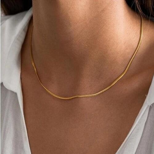 Mavis Hare Stainless Steel SLEEK Snake Choker Chain Necklace luxury Woman Necklace as Christmas Day Gift