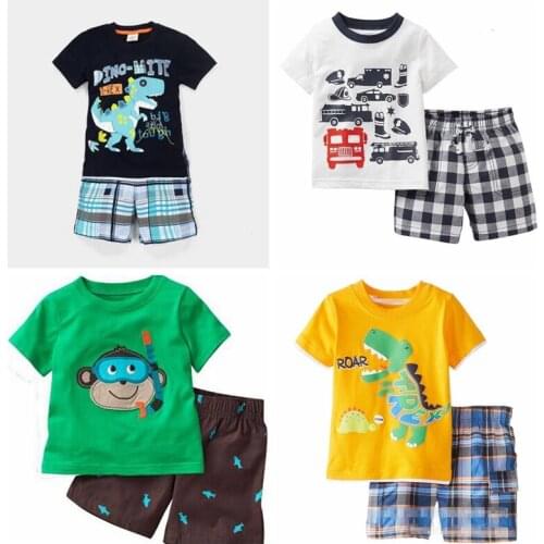 New Kids Summer Clothing Children Pijamas Baby Pajamas Cartoon Letter T-Shirts+Shorts Boys Sleepwear Girls Pyjamas Sets