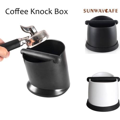 New Coffee Espresso Knock Box ABS Stainless Steel Anti slip Coffee Grind Dump Bin Waste Bin with Detachable Knock Bar Barista