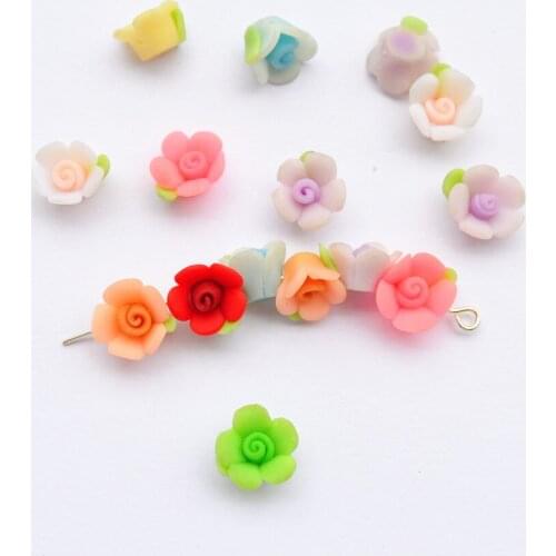 New Wholesales Clay Soft Ceramic Fimo Flower Beads For Clothes Hair Jewelry Craft Phone Case Decoration Artesanato Material