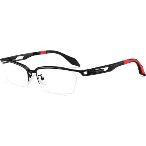 Oversized Titanium Eyeglasses Men Semi Rimless Wide Face Glasses Frame Man for Big Head Spectacles Brand for Optic Eyewear