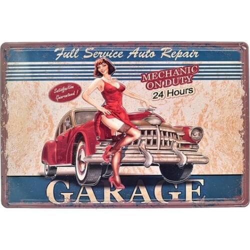 Pin-up Poster Vintage Garage Repair Shop Tin Sign Metal Sign Metal Poster Metal Decor Metal Painting Wall Sticker Wall Sign