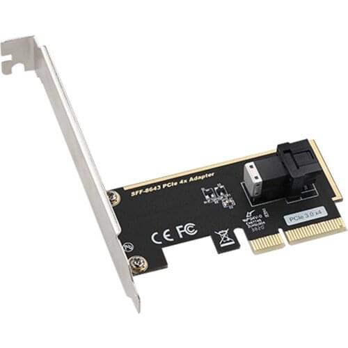 SFF 8643 To PCIe 3.0 4X/8X Adapter Card 1/2 U.2 Port Card for NVMe SSD Converter Hard Disk Expansion Card for Desktop