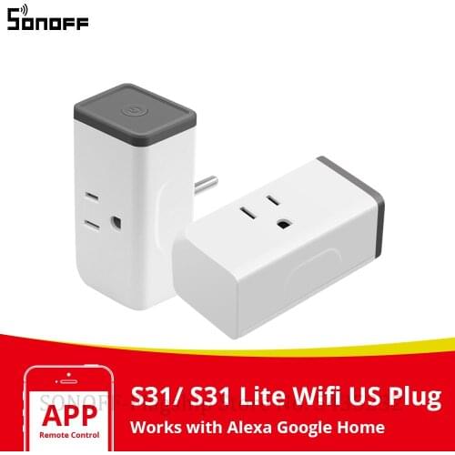 Itead SONOFF Outlets S31 US/ S31 Lite 15A Wifi Plug Switch Smart Socket Plugs e-WeLink APP Remote Control Outlet For Smart Home