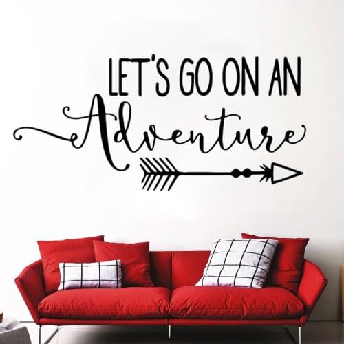 Swiss Quotes Decal LETS GO ON AN Adventure Vinyl Wall Decals Home Decor For Living Room Vinyl Removable Ru-336