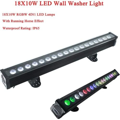 18x10w RGBW 4IN1 Led Waterproof Wall Washer Light Led Running Horse Effect Light DJ Bar Party Show Spotlight Stage Light
