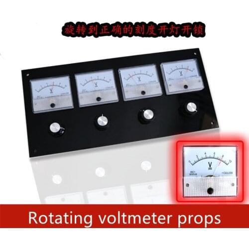 Takagism game Mysterious knob voltmeter Turn 4 knobs to unlock the password Dashboard Real life room escape prop