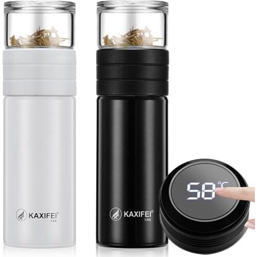 Stainless Steel Tea Thermos Vacuum Cup Thermoses Tea Mug Cup Thermos Temperature Display Thermoscup Tea Infuser Thermal Cup Mug