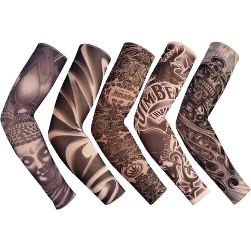 Outdoor Basketball Sleeves Sports Tattoo Protective Covers Sport Printed Arm Sleeves Hand Sleeve Sweat absorption Quick Dry