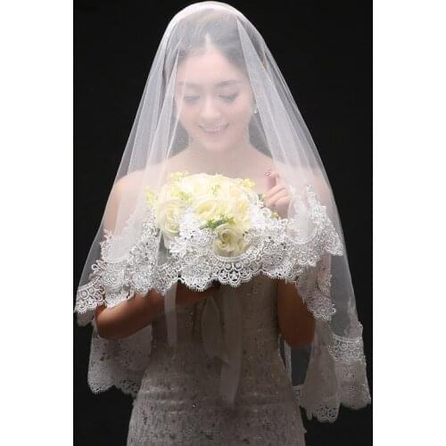 2021 High-end Bridal Headdress Korean White Long Wedding Accessories Super Long Lace 3 Meters Wedding Veil