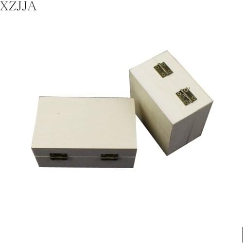 XZJJA Wooden Square storage Box Jewelry Headwear Organizer Case Baby teeth Box Home Decoration Crafts Small Gadgets Container
