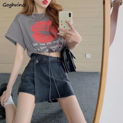 Skirts Women Plus Size Irregular Designer Denim Preppy Style Sexy Ladies High Waist Loose All-match Harajuku Elegant Simple New