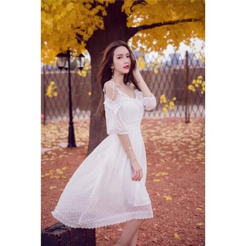 High Quality Explosions Leisure casual print embroidery matching Dresses Women Summer Casual Dress