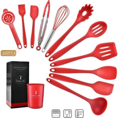 10 Sets of Non Stick Silicone Shovel Spoon Kitchen Tools Kitchen Accessories Cooking Utensils Cooking Tools