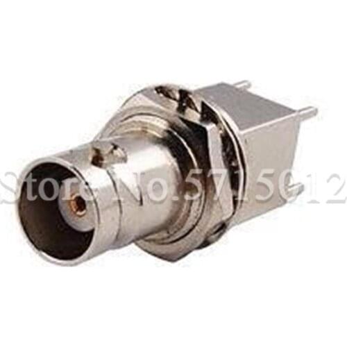 2pcs BNC-KYE 50 Ohm Pure Copper BNC Famale Head Socket RF Coaxial Connector Adaptor With Nut Soldering PCB Board