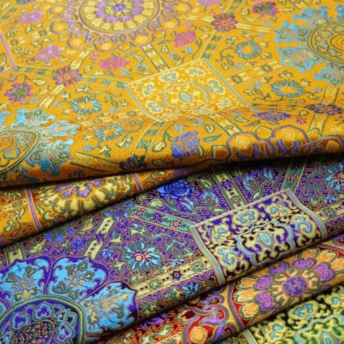 2021 New Design Vintage Fabric Chinese Style Brocade Satin Jacquard Fabric For Sewing Kimono Cheongsam And Bag
