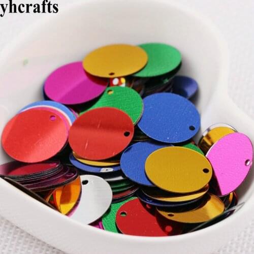 25gram/Lot. 15mm round with hole sequins Craft material Kindergarten crafts Creative activity item Color learning Make your own