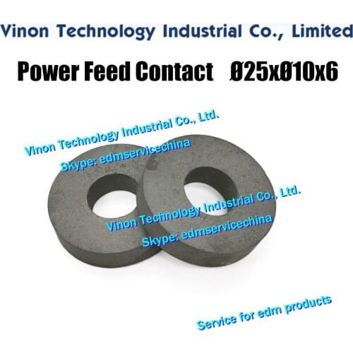 5PCS Pack) 25x10xØ6mm Power Feed Contact edm parts for SUZHOU CHANGFENG WEDM-HS/MS machines High / Middle Speed wire cutting