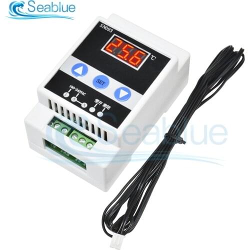 AC 110V 220V Guide Rail temperature tester LED Digital Thermostat Thermoregulator Cooler Heater Temperature Controller Sensor